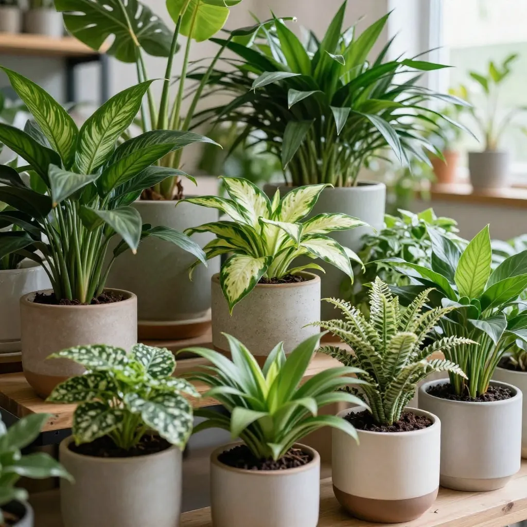 Boston fern with lush green fronds